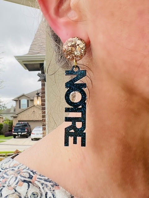 Customizable College Game Day Glitter Resin Earrings