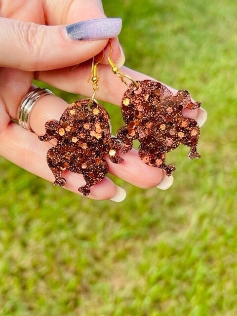 Thanksgiving turkey earrings - cooked turkey earring - Lightweight resin earrings - handcrafted - handmade jewelry