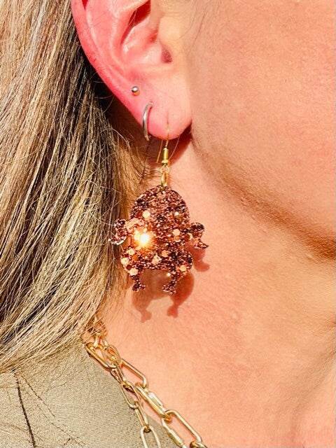 Thanksgiving turkey earrings - cooked turkey earring - Lightweight resin earrings - handcrafted - handmade jewelry