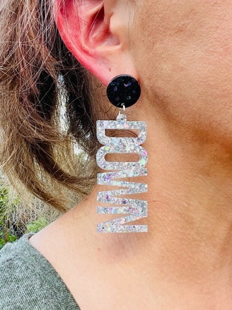 Touch Down Game Day Earrings, High School College Football Team Name Earrings, Spirit Wear Gear - handmade jewelry