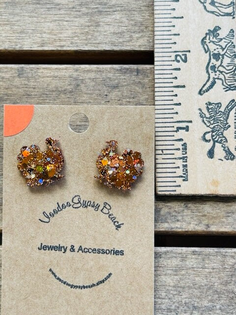 Thanksgiving turkey stud earrings - resin earrings - handcrafted - handmade jewelry