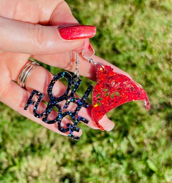 Christmas Story resin earrings - Oh Fudge earring - handmade