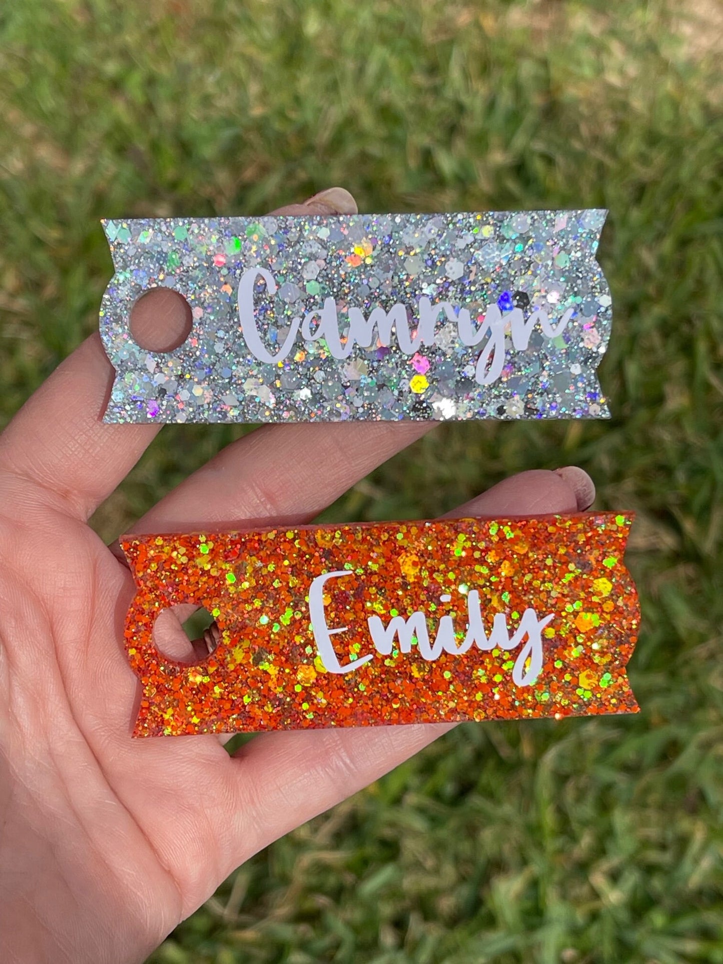Glitter resin Tumbler nameplates for 30 oz tumbler - personalized nameplate for 30oz Brand name tumbler (Copy)