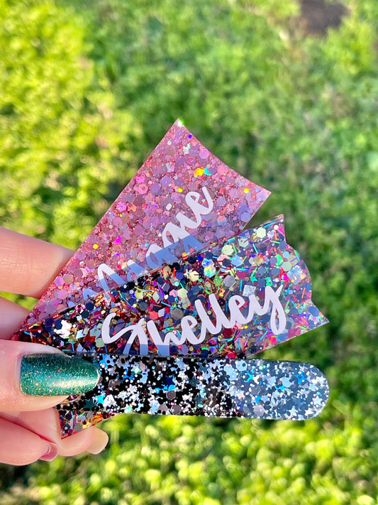 Glitter resin Tumbler nameplates for 40 oz tumbler - personalized nameplate for 40oz Brand name tumbler