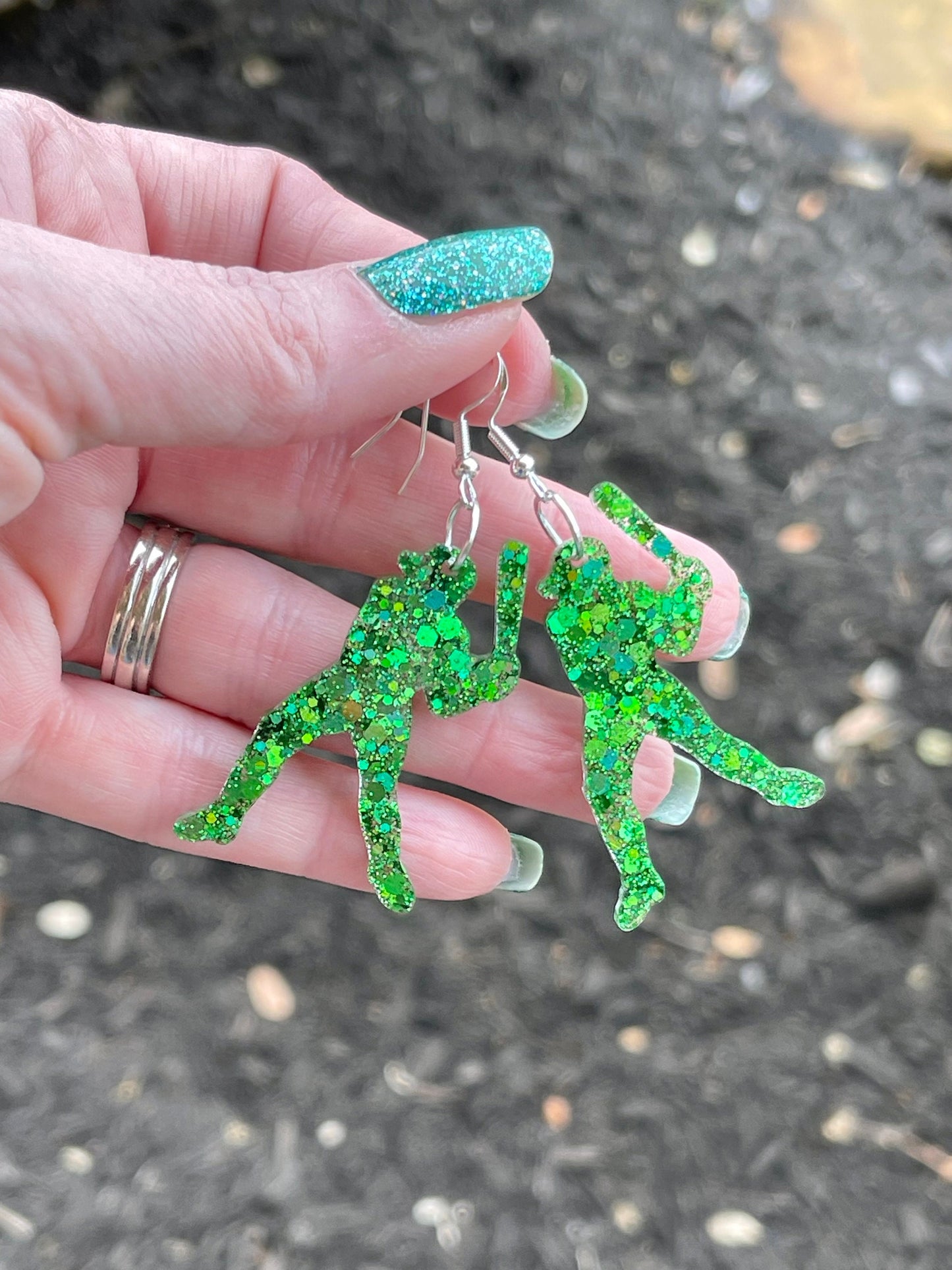 Lightweight baseball player resin earrings - handcrafted - Multiple colors - handmade jewelry