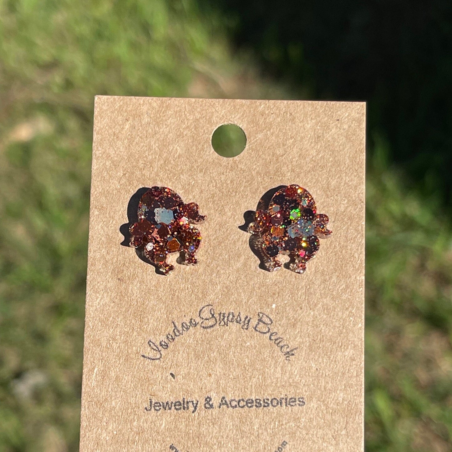 Thanksgiving turkey stud earrings - cooked turkey resin earrings - handcrafted - handmade jewelry
