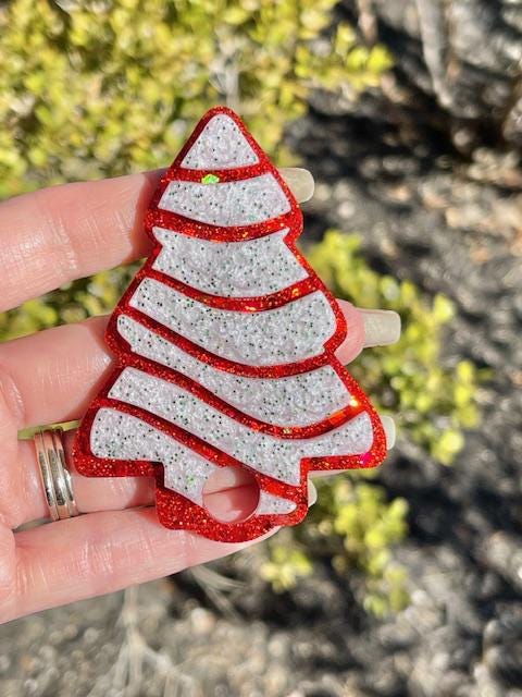 Christmas tree cake resin tumbler topper