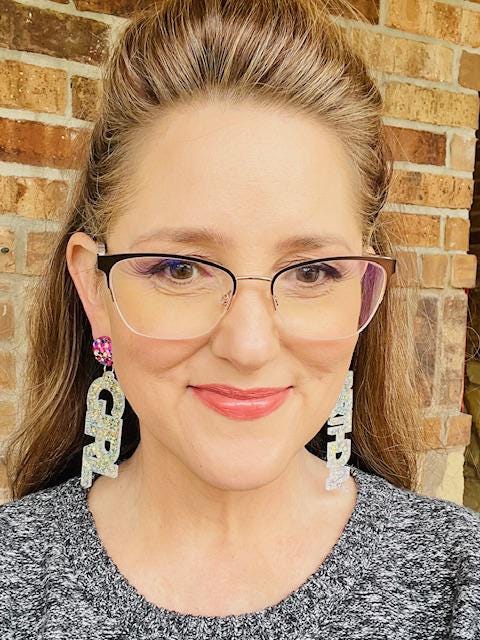 Birthday Girl glitter resin earrings - choose your colors - handmade jewelry