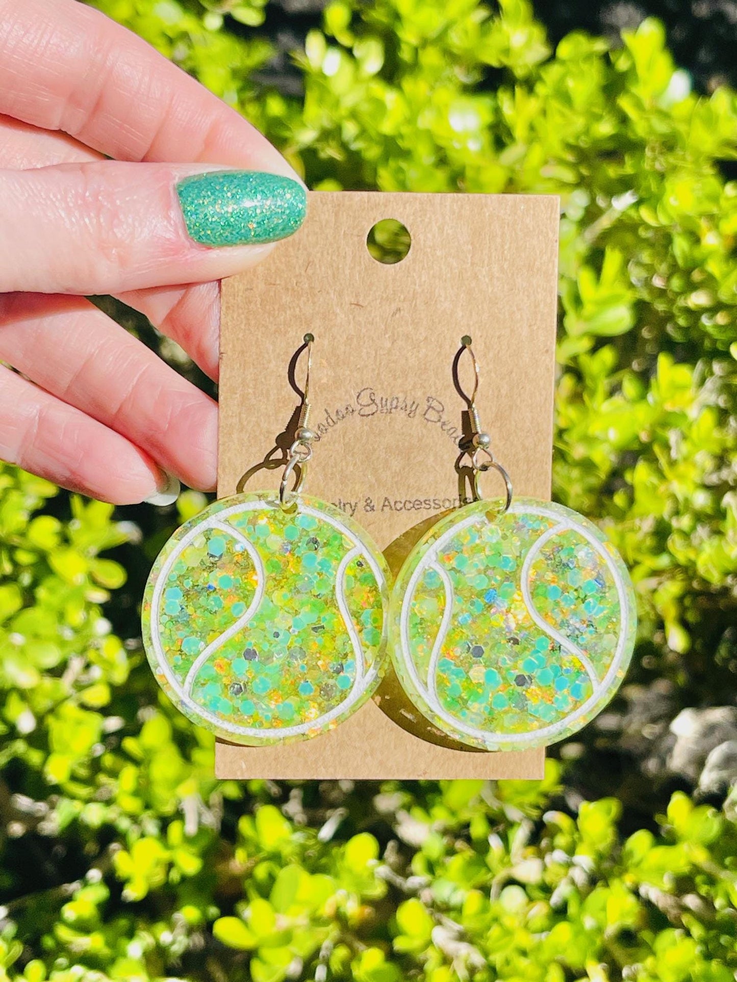 Lightweight Tennis ball resin earrings - handcrafted - Multiple colors - handmade jewelry