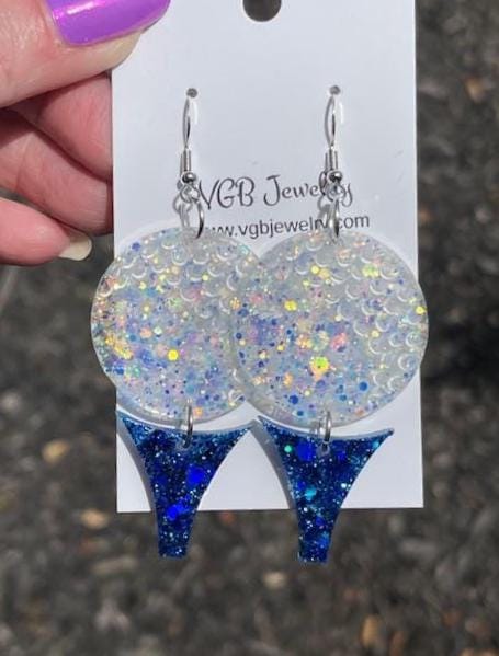 Lightweight Golf ball & Tee resin earrings - handcrafted - Multiple colors - handmade jewelry