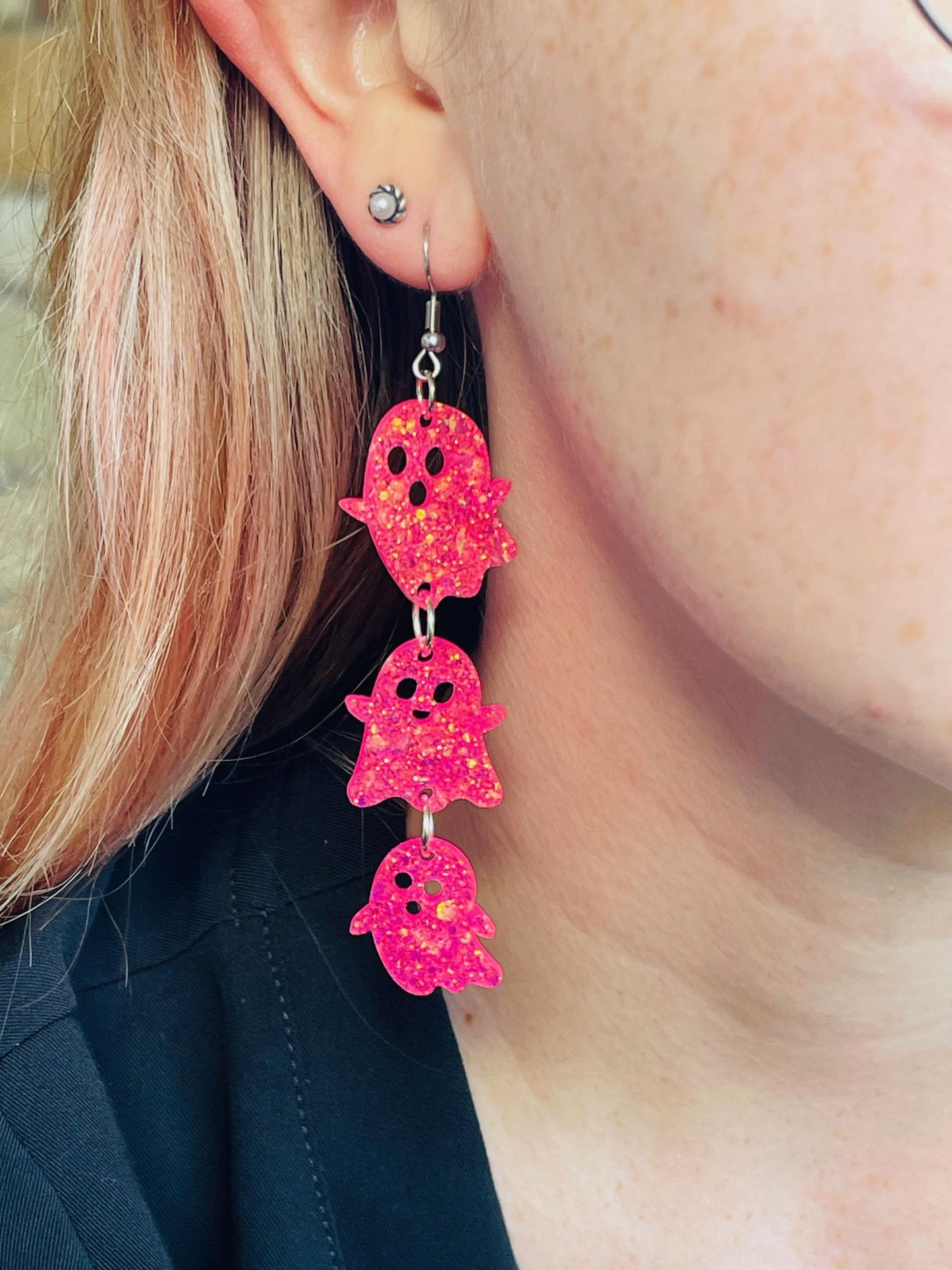 Cute trio of Halloween Ghost Earrings - Hauntingly Adorable! handmade jewelry