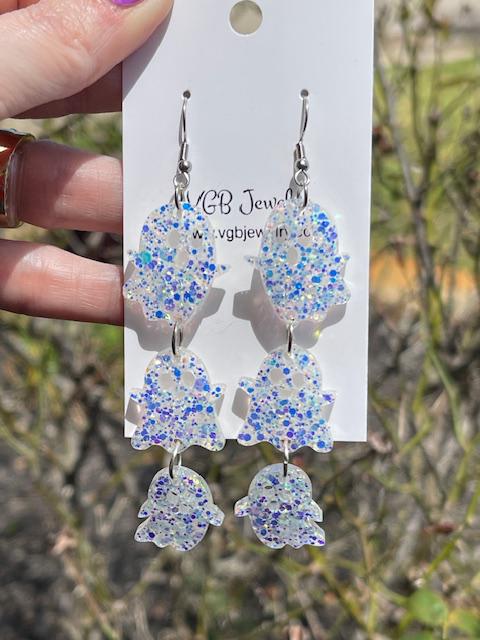 Cute trio of Halloween Ghost Earrings - Hauntingly Adorable! handmade jewelry