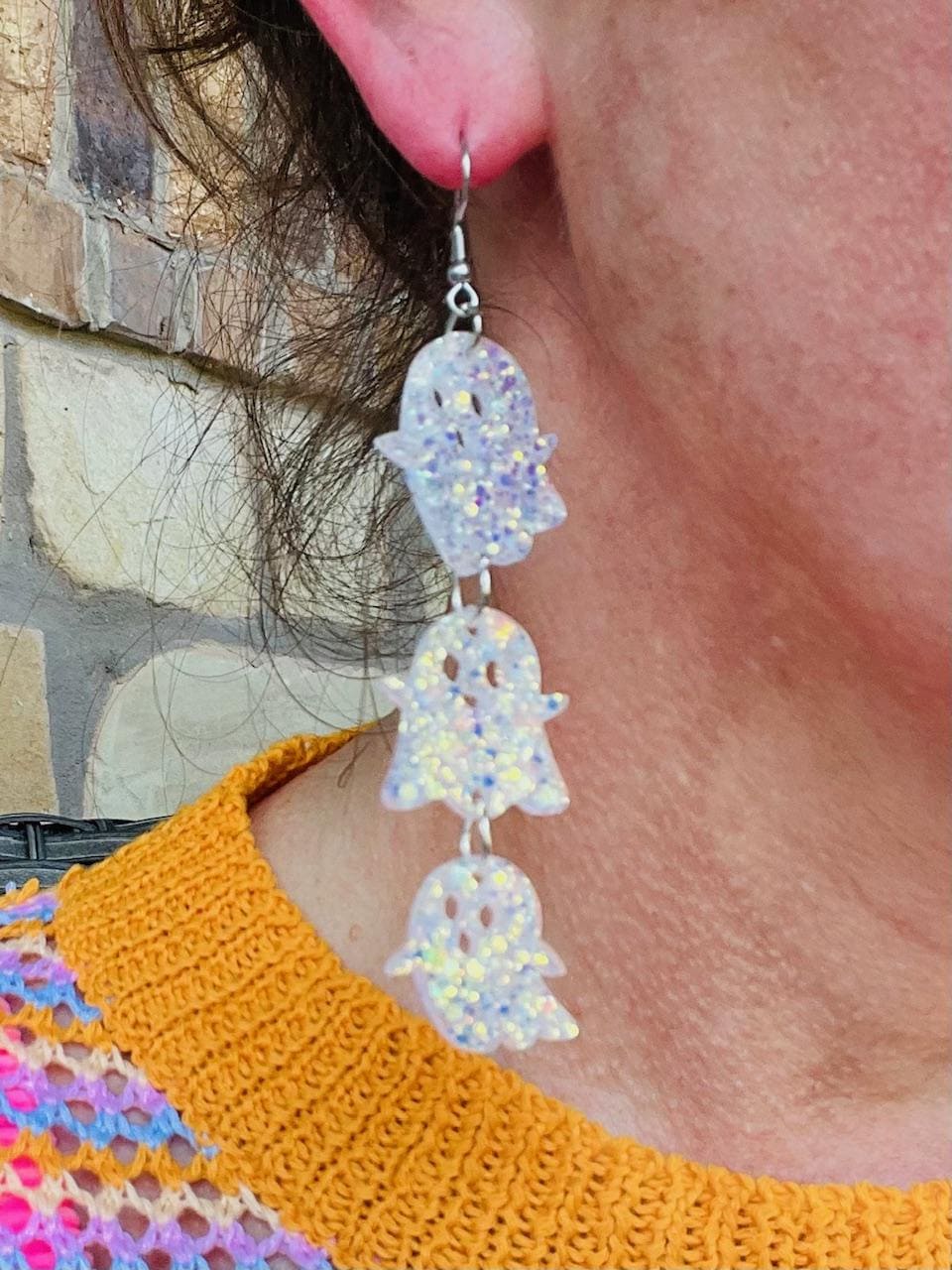 Cute trio of Halloween Ghost Earrings - Hauntingly Adorable! handmade jewelry