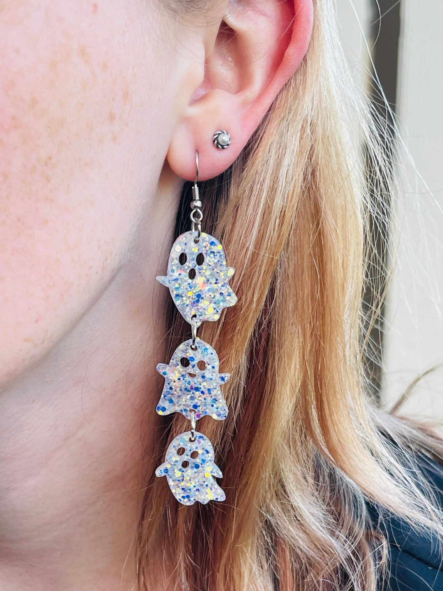 Cute trio of Halloween Ghost Earrings - Hauntingly Adorable! handmade jewelry