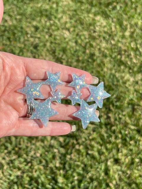 Glitter resin Star cluster resin earrings