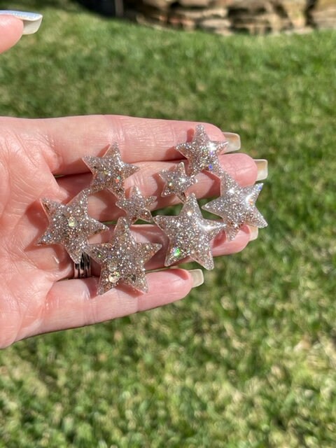 Glitter resin Star cluster resin earrings