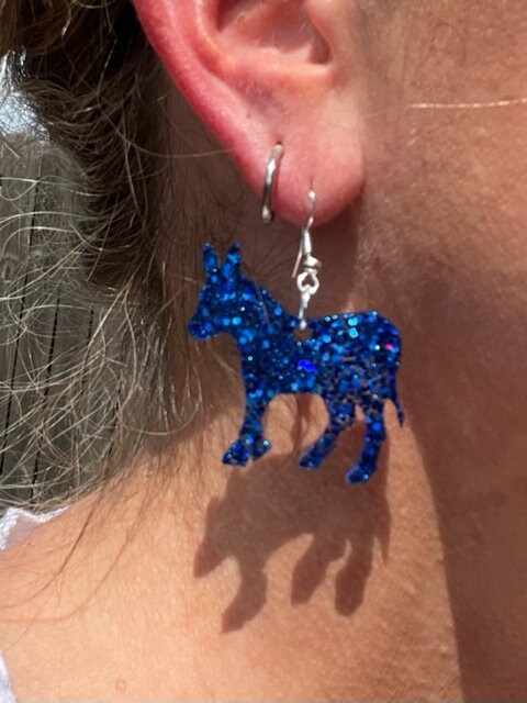 Political earrings - Red Republican Elephant/Blue Democrat Donkey