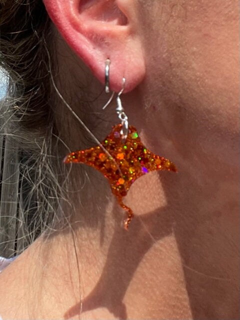 Stingray resin earrings - Texas City Stings