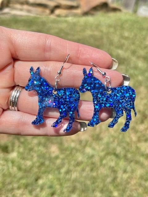 Political earrings - Red Republican Elephant/Blue Democrat Donkey