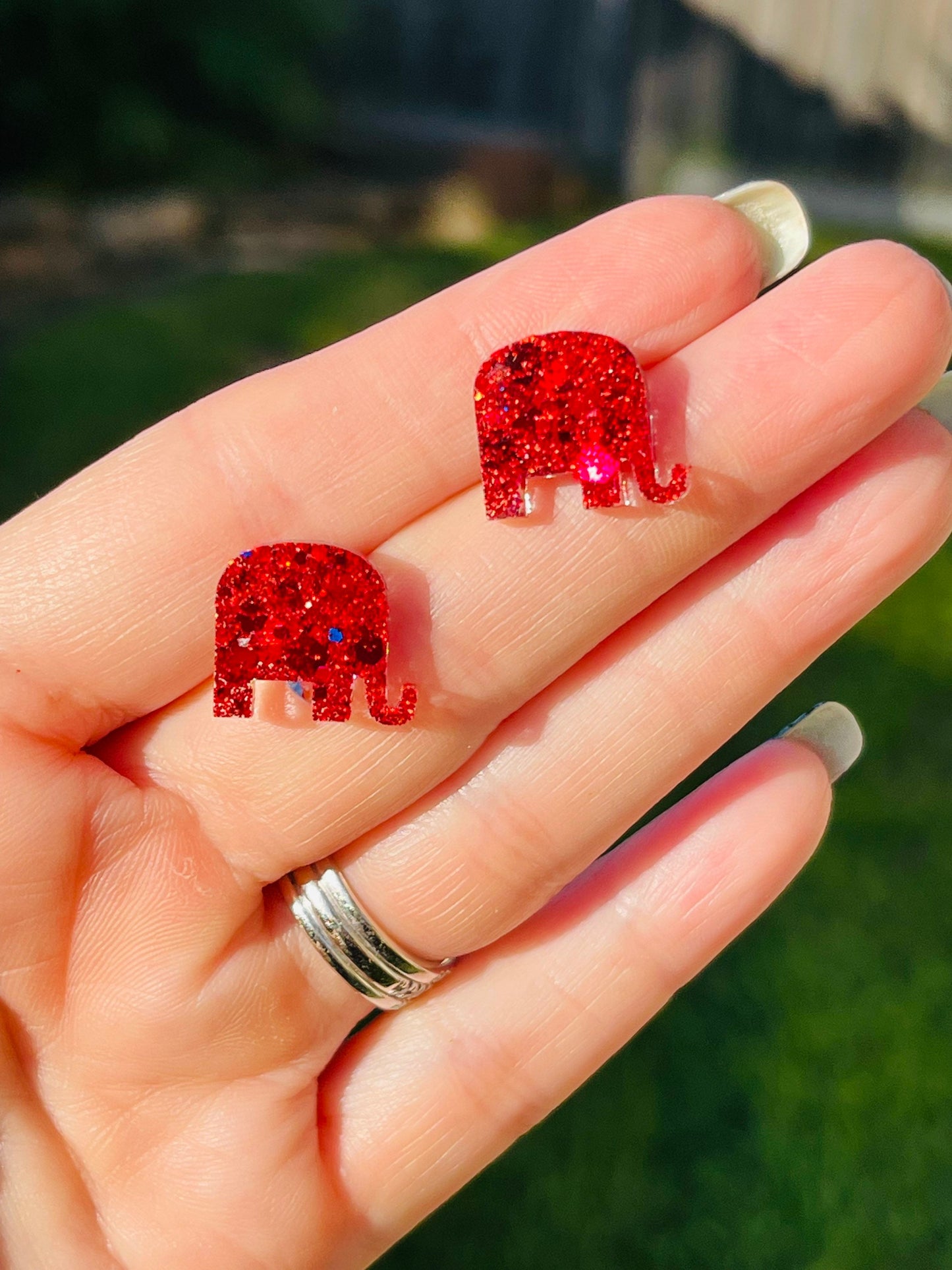 Political earrings - Red Republican Elephant/Blue Democrat Donkey