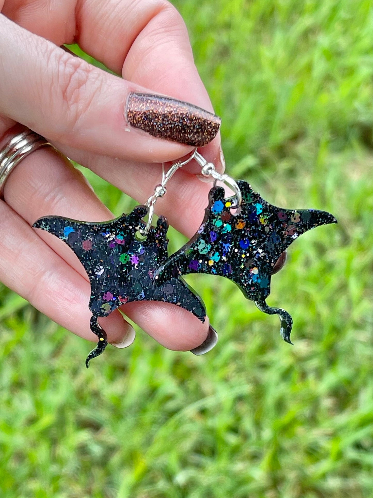 Stingray resin earrings - Texas City Stings