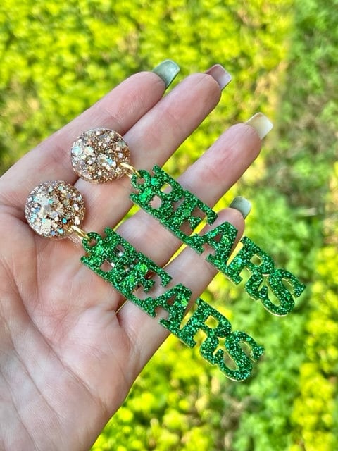Bears Game Day Glitter resin earrings
