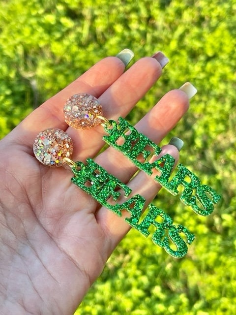 Bears Game Day Glitter resin earrings