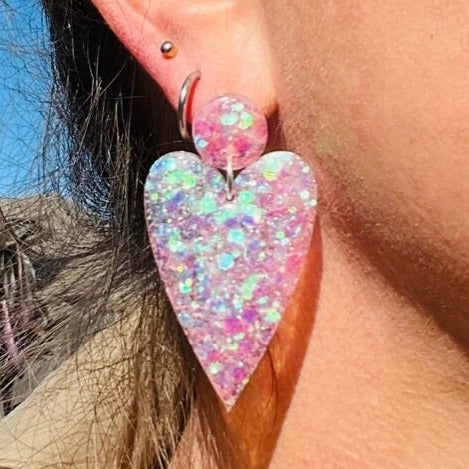 Resin Heart earrings- Lover era earrings - various colors - handmade jewelry