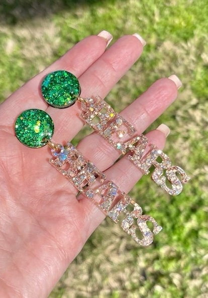 Bears Game Day Glitter resin earrings