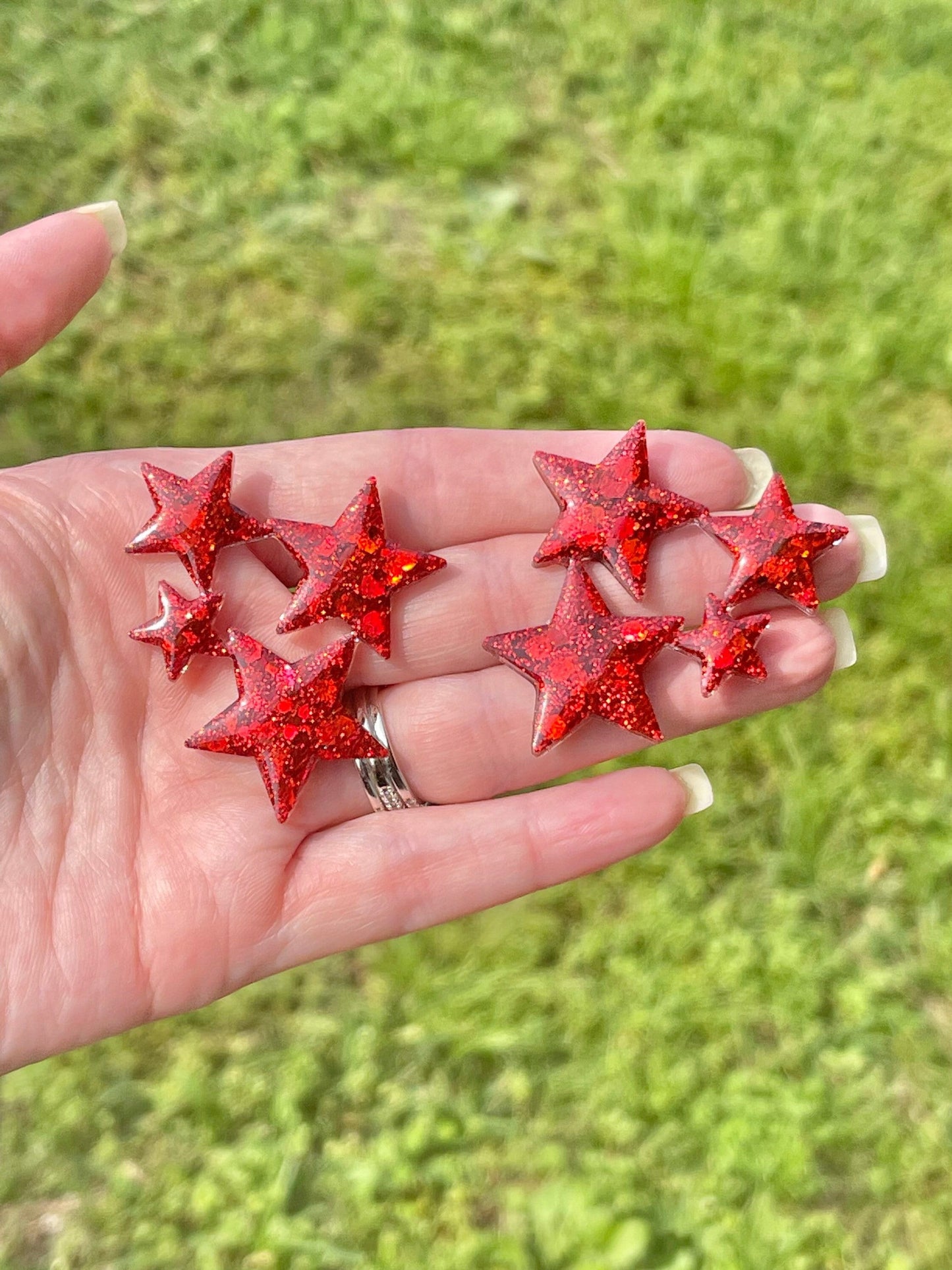 Glitter resin Star cluster resin earrings