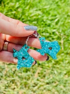 Heart of Texas dangle resin earrings