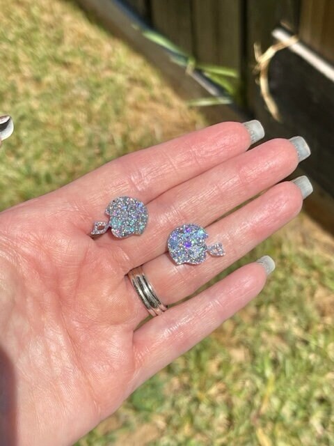 Football Helmet glitter resin studs