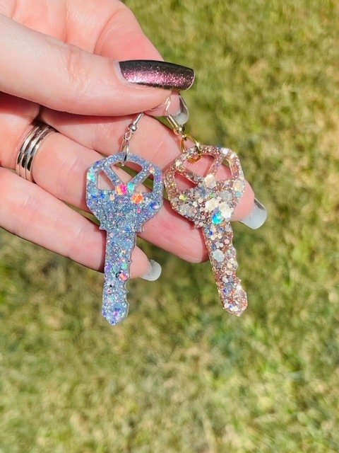 Key Glitter resin earrings - Realtor earrings