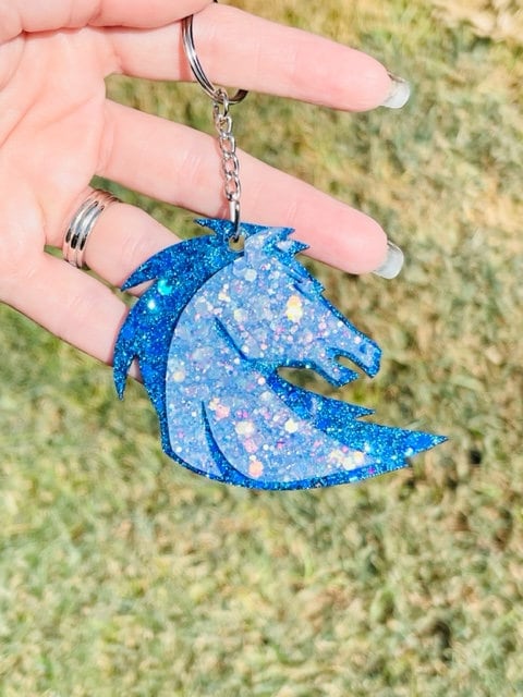 Chargers Glitter Resin Keychain