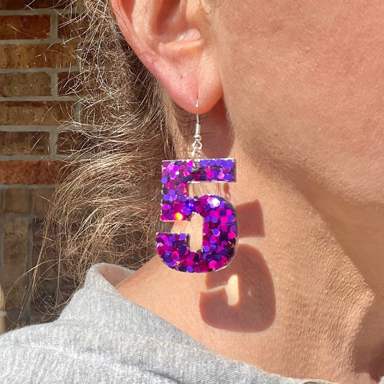 Number earrings - Birthday earring - Jersey number earrings