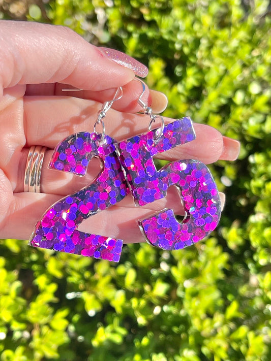 Number earrings - Birthday earring - Jersey number earrings