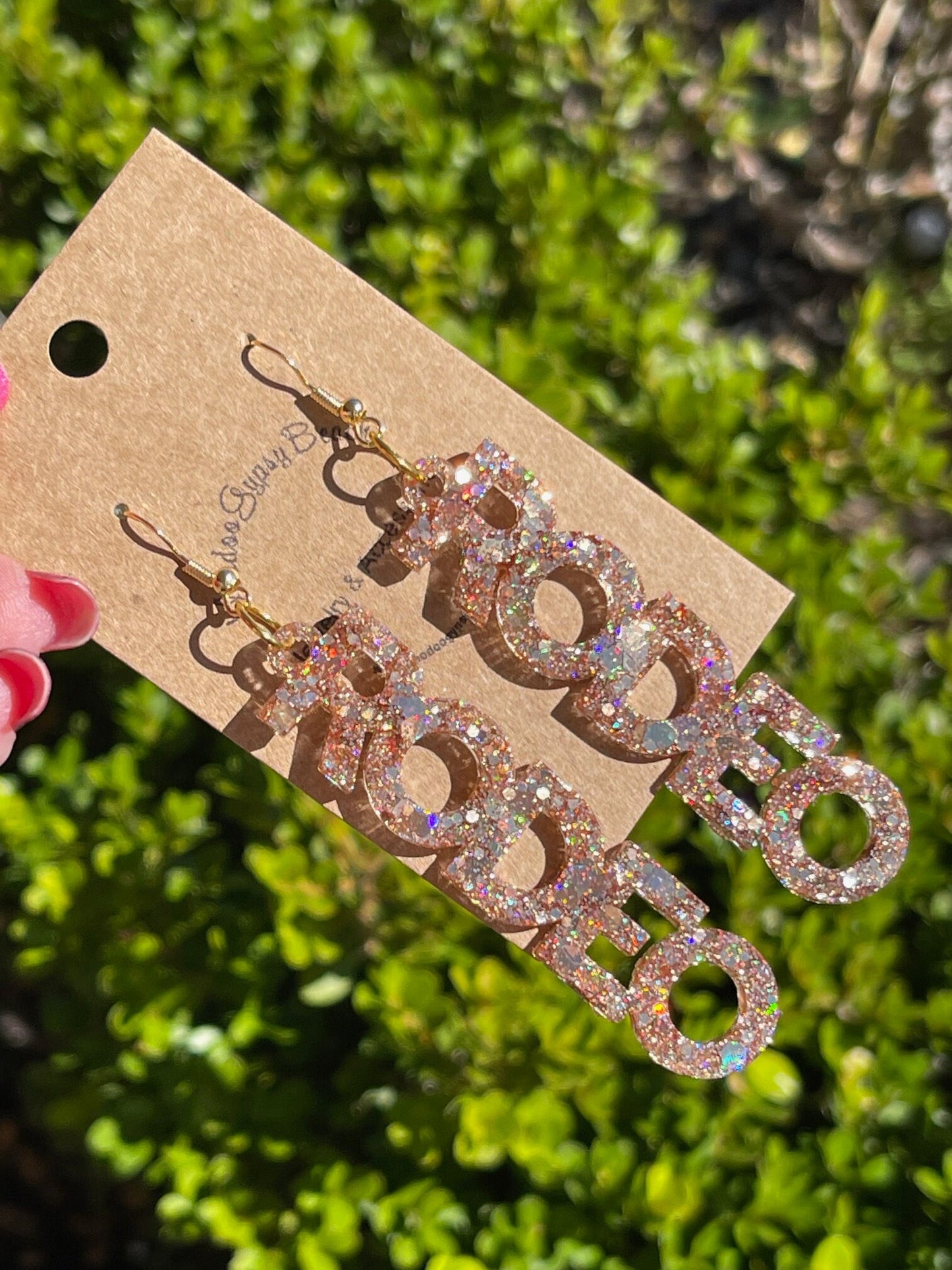 Rodeo glitter resin earrings