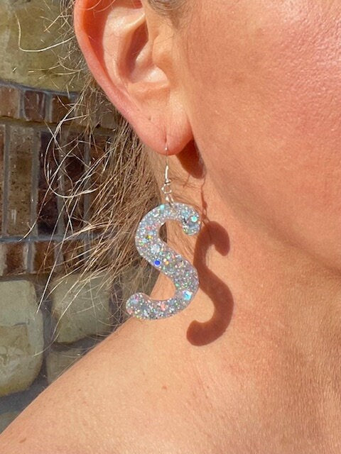 Script or Block Initial earrings - Monogram earring