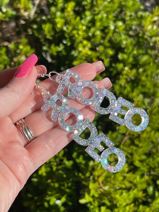 Rodeo glitter resin earrings