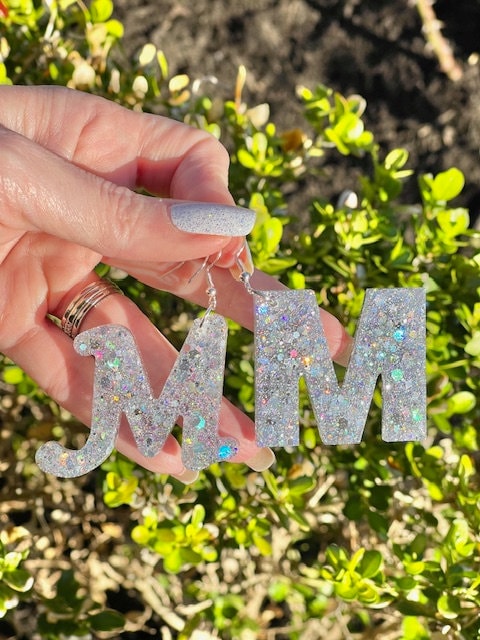 Script or Block Initial earrings - Monogram earring