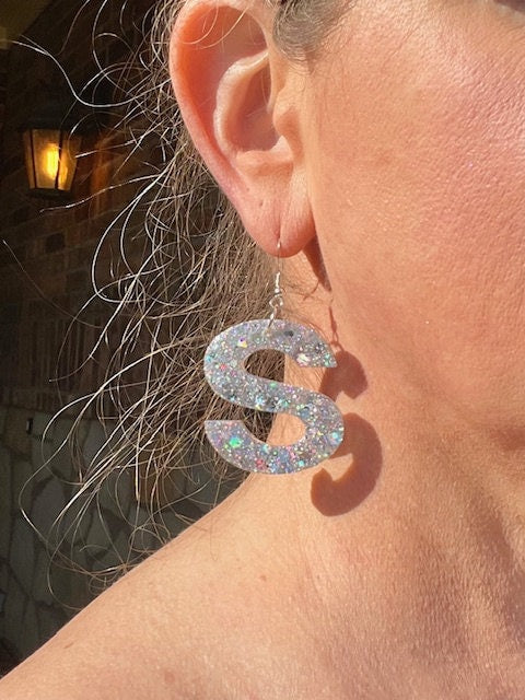 Script or Block Initial earrings - Monogram earring