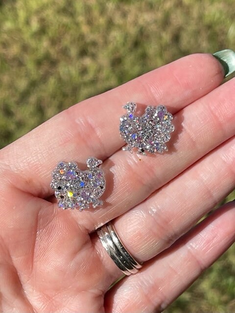 Thanksgiving turkey stud earrings - resin earrings - handcrafted - handmade jewelry