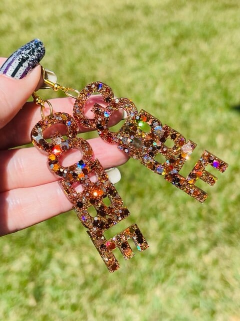 Thanksgiving GOBBLE GOBBLE earrings - Lightweight resin earring - handcrafted - handmade jewelry