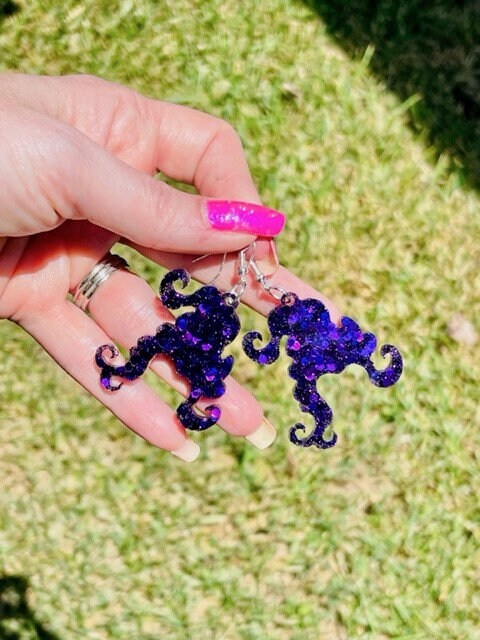Hocus pocus witches glitter earrings - witch resin earrings - handcrafted - Winifred /Sarah/Mary - handmade jewelry