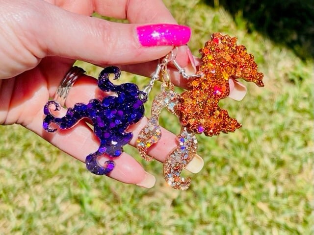 Hocus pocus witches glitter earrings - witch resin earrings - handcrafted - Winifred /Sarah/Mary - handmade jewelry