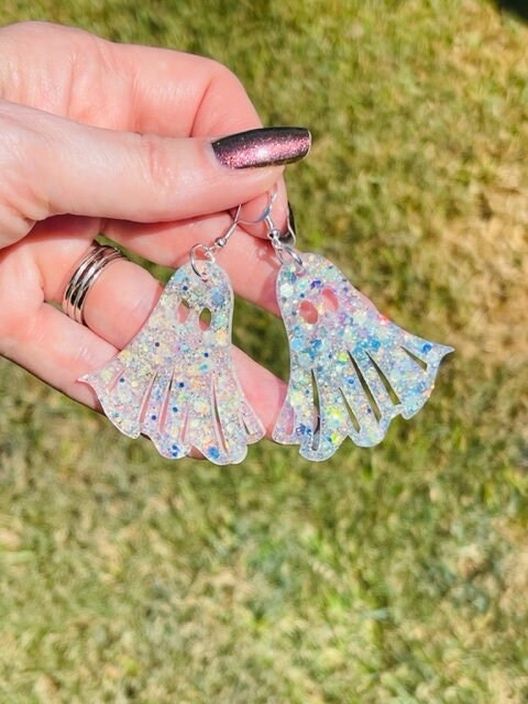 Cute Halloween Ghost Earrings - Hauntingly Adorable!  handmade jewelry