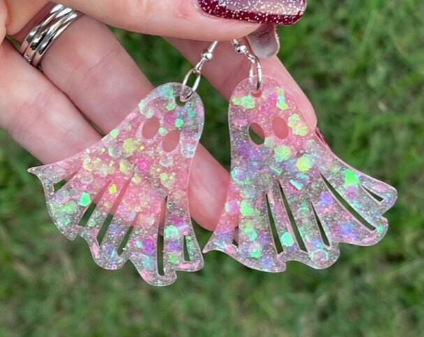 Cute Halloween Ghost Earrings - Hauntingly Adorable!  handmade jewelry
