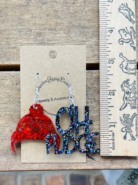 Christmas Story resin earrings - Oh Fudge earring - handmade