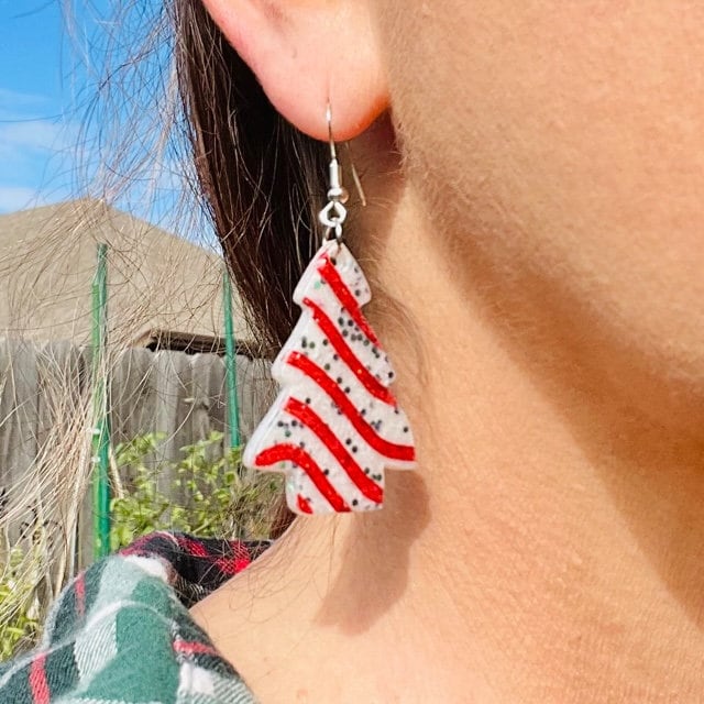 Christmas tree cake resin earrings - 2 styles and 2 sizes available - handmade jewelry