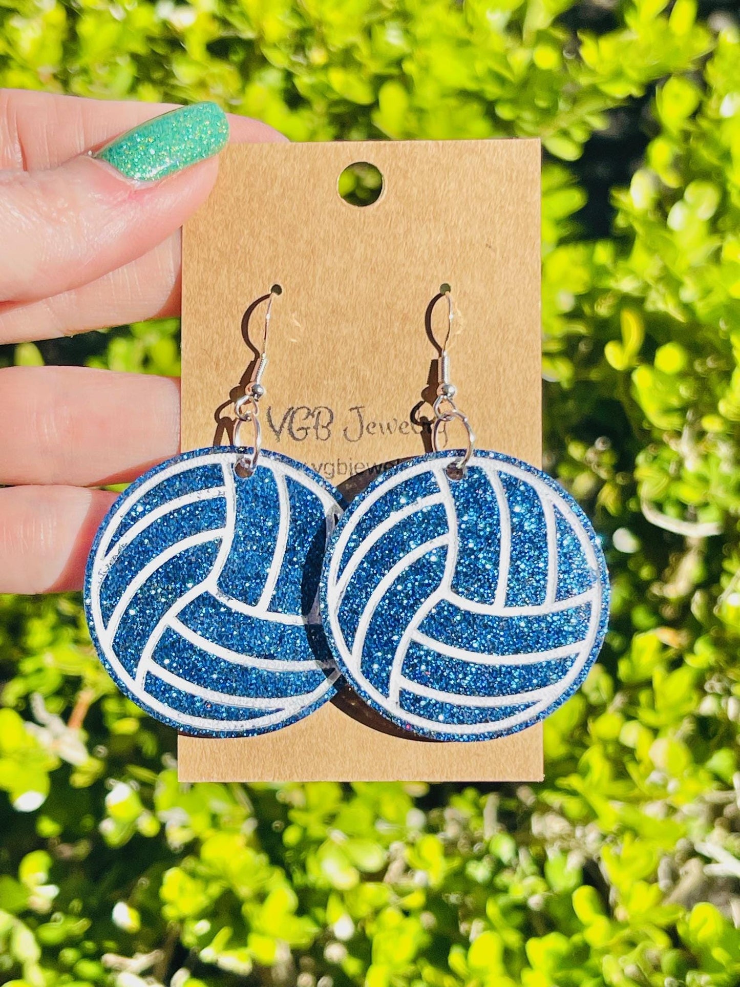 Lightweight Volleyball resin earrings - handcrafted - Multiple colors - handmade jewelry